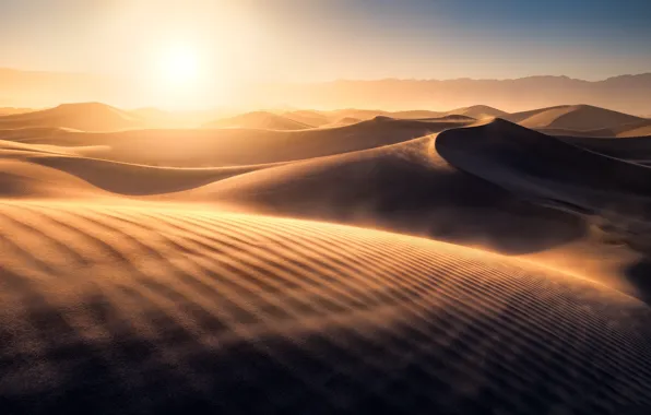 Картинка песок, солнце, пейзаж, природа, пустыня
