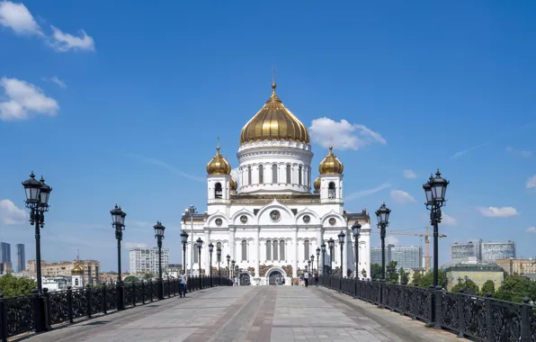 Утро, Москва, Россия, храм Христа Спасителя