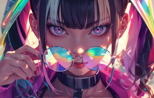 Girl, Glasses, Anime Girl, AI Generated