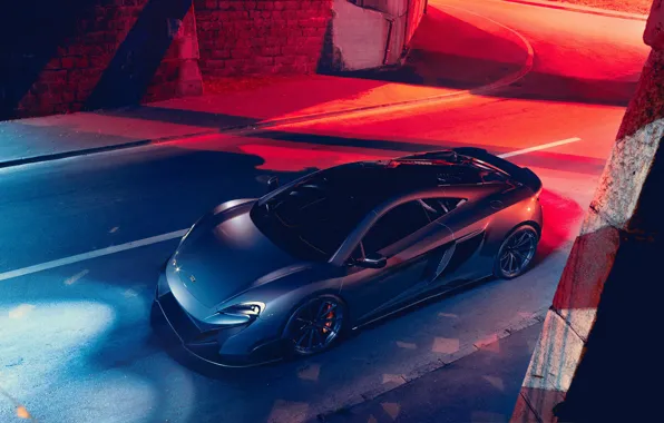 McLaren, Ночь, Машина, Серый, Render, Суперкар, Освещение, Рендеринг