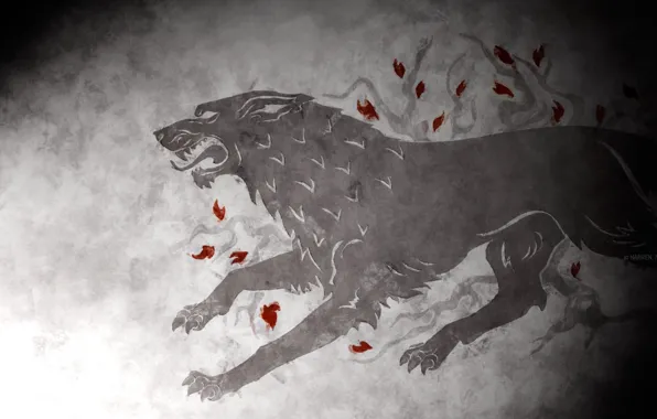 Картинка волк, герб, Game of Thrones, Старк, house of stark
