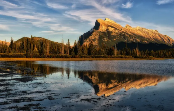 Alberta, Canada, Vermilion Lakes, Late Light