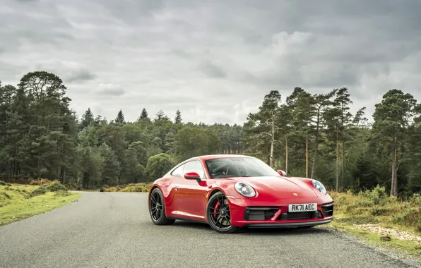 911, Porsche, Red, Front, Carrera, 992