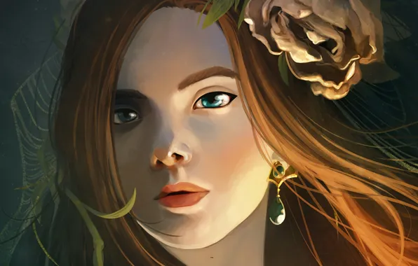 Картинка цветок, девушка, лицо, увядший