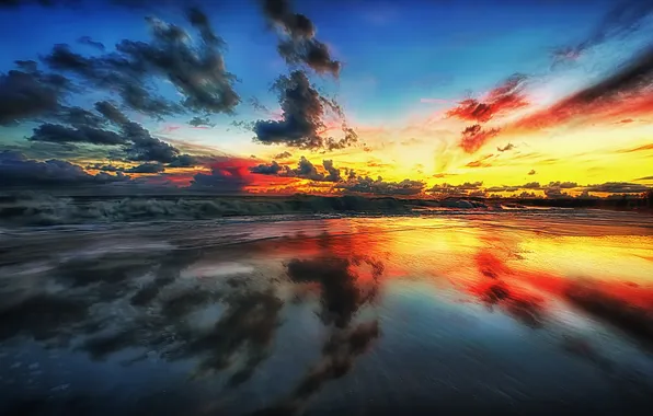 Море, пейзаж, закат