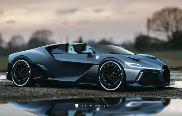 Авто, Машина, Bugatti, Суперкар, Concept Art, Матовый, Спорткар, Rain Prisk