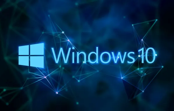 Windows, синий фон, Windows 10