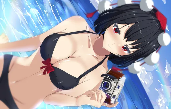 Girl, sexy, wet, cleavage, beach, sea, ocean, boobs