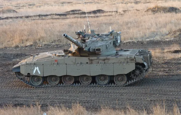 Картинка поле, танк, боевой, Меркава, основной, Merkava, Израиля