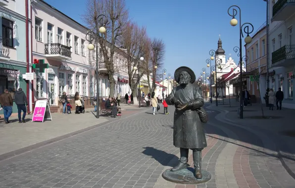Архитектура, пешеходная улица, пинск, полешук