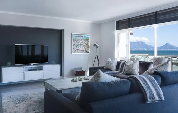 Дизайн, стиль, комната, интерьер, гостиная, South Africa, Cape Town, вид на океан
