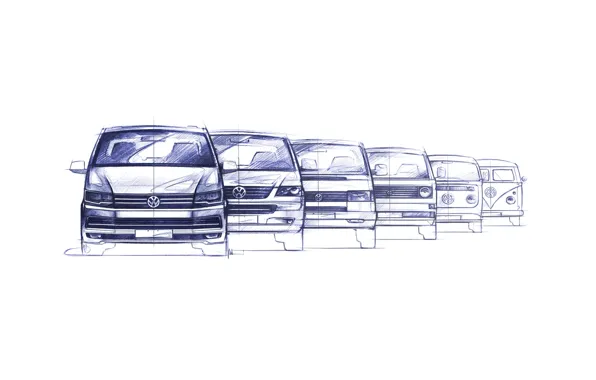 Volkswagen, sketch, transporter