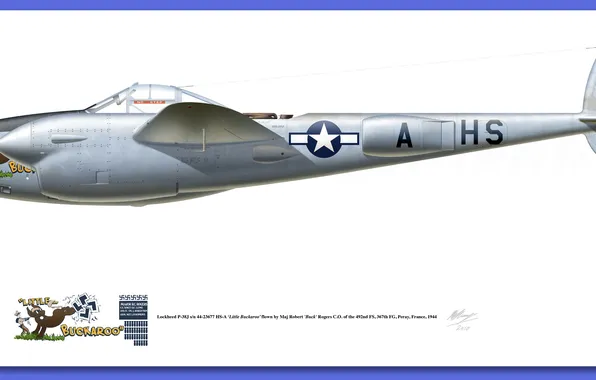 Картинка aircraft, illustrations, P-38 Lightning
