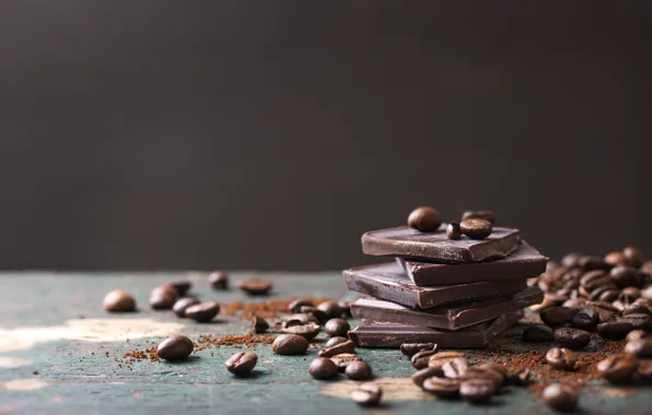 Шоколад, кофейные зёрна, chocolate, плитки