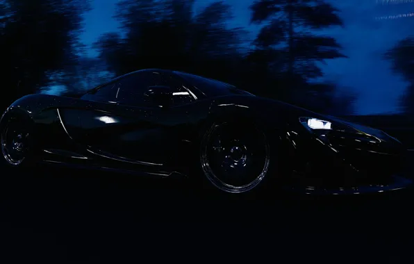 McLaren, HDR, Night, Game, Trees, McLaren P1, UHD, Raindrops