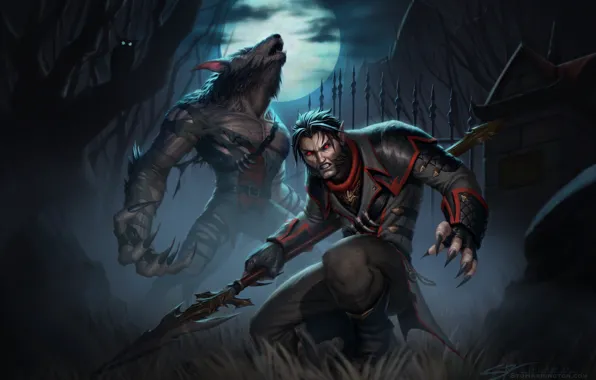 Ночь, monster, wolf, werewolf, smite, cu chulainn, The Beast Within
