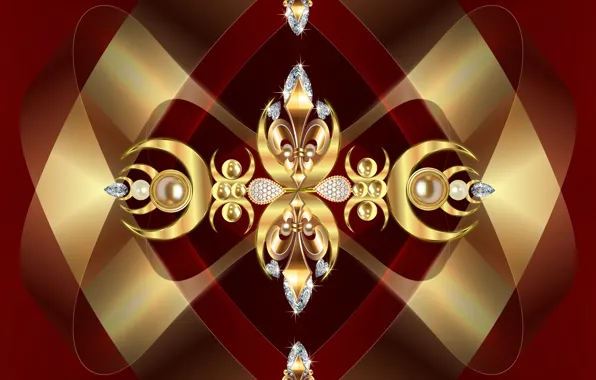 Golden, design, pattern, bowtie, deep rose