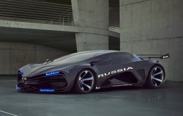 Обои Concept, Концепт, Фары, Russia, Lada, Диски, Суперкар, Лада на ...