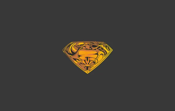 Серый, сердце, минимализм, superman, супермен