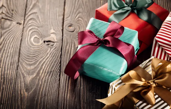 Ленты, праздник, рождество, подарки, коробки