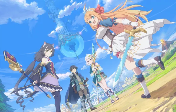 Девушки, фэнтези, парень, Yuuki, Eustiana von Astraea, Kokoro Natsume, Kiruya Momochi, Princess connect! Re:Dive