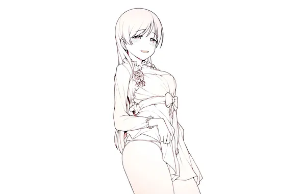 Girl, sexy, lingerie, pantsu, cleavage, panties, long hair, dress