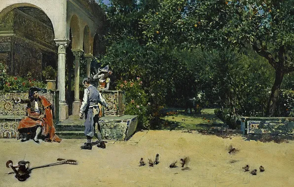 Картинка картина, Павильон Карла V в Садах Альказар в Севилье, Раймундо Мадрасо
