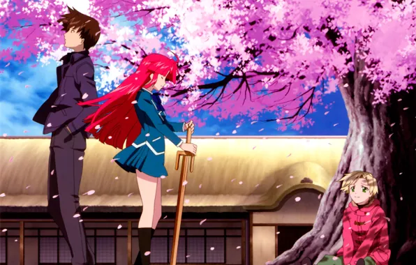 Обои Дерево, Меч, Сакура, Печать Ветра, Kaze No Stigma На Телефон.
