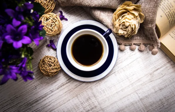 Цветы, шары, кофе, розы, напиток, flowers, нарциссы, coffee