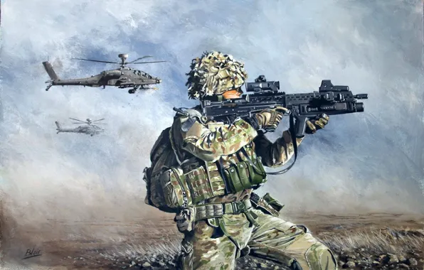 AH-64, Derek Blois, Современный солдат
