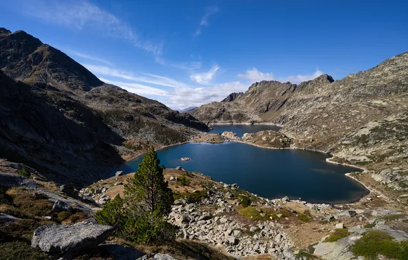 Картинка Горы, Озеро, Андорра, Lake Juclar