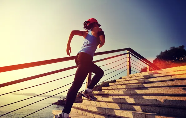 Stairs, training, sportswear