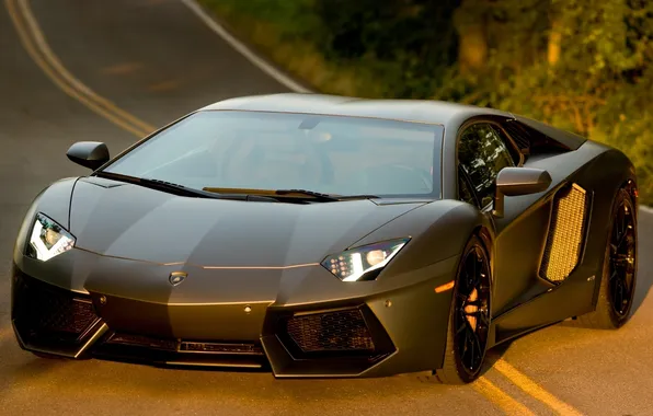 Картинка дорога, Lamborghini, Aventador