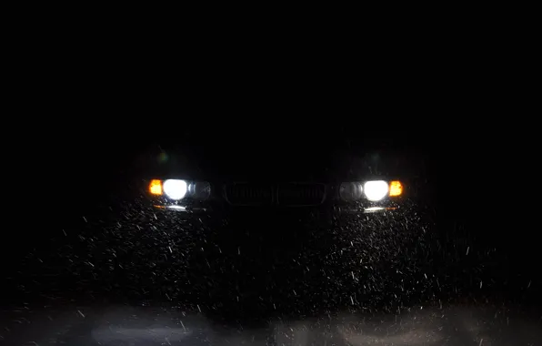 Картинка ночь, BMW, 7 series, E38