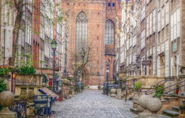 Street, building, poland, gdansk
