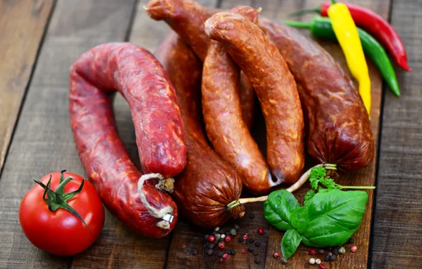 Зелень, перец, помидор, колбаса, специи, pepper, vegetables, spice