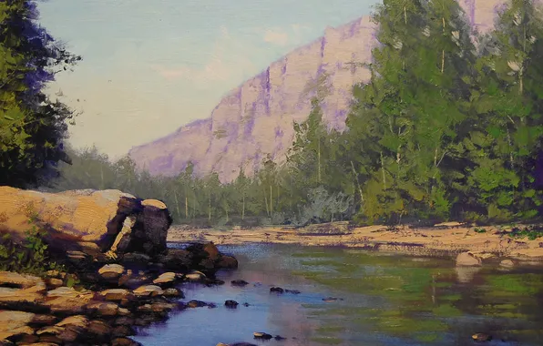 Картинка река, рисунок, арт, artsaus, colorado river painting
