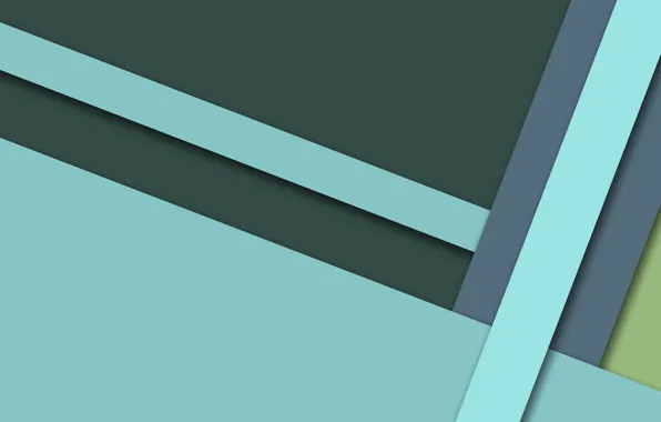 Линии, зеленый, голубой, геометрия, material-design, сolor