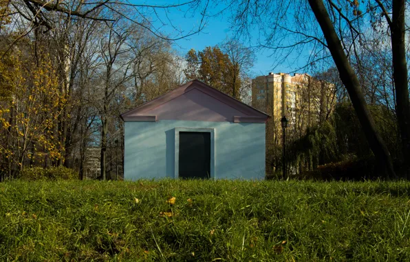 Небо, Трава, Домик, Moscow, Ноябрь