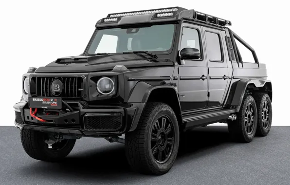 Картинка Brabus, вид сбоку, вид спереди, Mercedes-Benz G-Class, 2023, Brabus 900 XLP Superblack 6x6, on G-Class