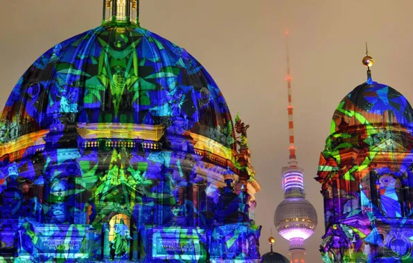 Башня, Германия, собор, Берлин, Фестиваль огней