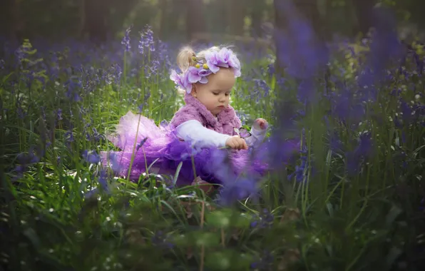 Девочка, girl, grass, nature, butterfly, flowers, child, baby