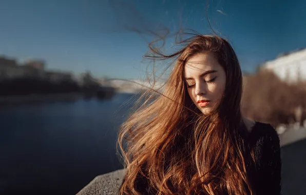 Картинка волосы, портрет, Россия, солнечный свет, Георгий Чернядьев, Spring mood