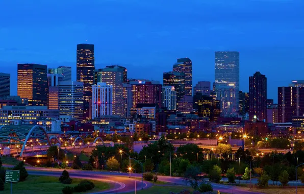 Колорадо, панорама, США, Америка, skyline, Denver, Usa, Colorado