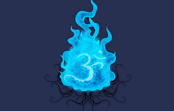 Картинка синий, огонь, вектор