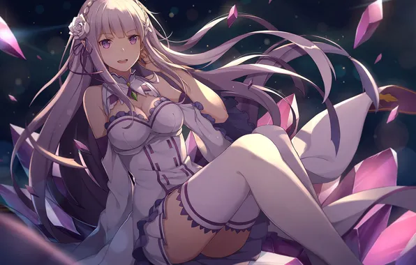 Anime, art, emilia, re zero kara hajimeru isekai seikatsu