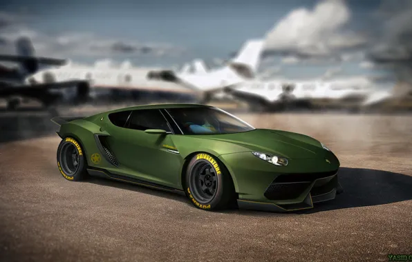 Авто, Рисунок, Lamborghini, Машина, Арт, Суперкар, Рендеринг, Asterion