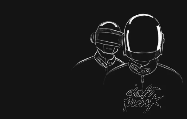 Картинка Черный, Рисунок, Музыка, Шлем, Проект, Daft Punk, Гий-Мануэль де Омем Кристо, Французский хаус