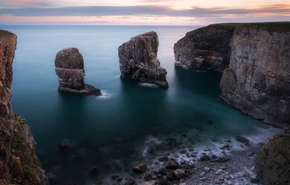 Море, небо, облака, пейзаж, природа, камни, скалы, берег