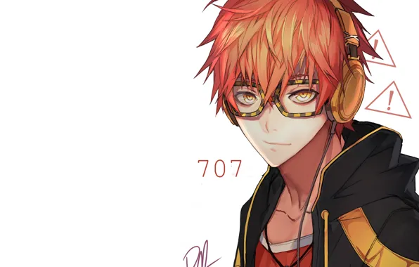 Рыжий, очки, парень, 707, Mystic Messenger